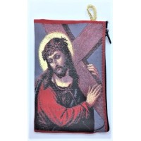 Small Rosary Pouch - Jesus Carrying the Cross (3" x 4")