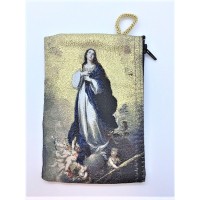 Small Rosary Pouch - Immaculate Conception (3" x 4") Small Rosary Pouch - Immaculate Conception (3" x 4")