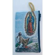 Small Rosary Pouch -Our Lady of Guadalupe with St. Juan Diego (3" x 4")