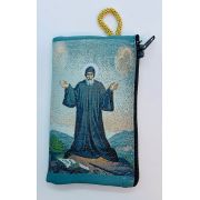 Small Rosary Pouch -û St. Charbel (3" x 4")
