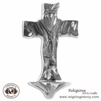 Pewter 1 Cross and Robe Water Font (6" x 4")