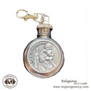 ROUND Holy Water Flask (St. Christopher)