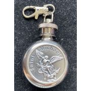 ROUND Holy Water Flask (St. Michael The Archangel)