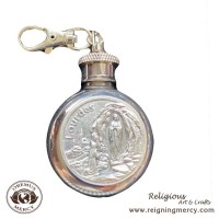 ROUND Holy Water Flask (Lady of Lourdes) ROUND Holy Water Flask (Lady of Lourdes)