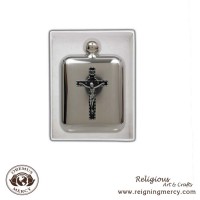 Jesus on the Cross Square Holy Water Flask 6 oz. Jesus on the Cross Square Holy Water Flask 6 oz.