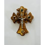 Olive Wood Crucifix from The Holyland Highlighting Holy Elements