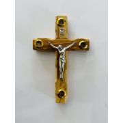 Carved Olive Wood Cross with Holyland Essences (4" x 7")