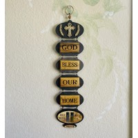 Carved Olive Wood House Blessing with Holyland Essences (15" x 3.5")