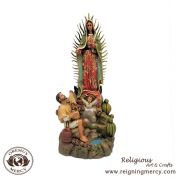 Virgin of Guadalupe Statue with St. Juan Diego 12"