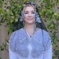 Mary Magdalene Church Veil BLACK/SLVER (60" x 24") Mary Magdalene Church Veil BLACK/SLVER (60" x 24")