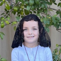 St. Philomena Jr's Church Veil BLACK (24" x 18")