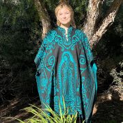 Our Lady of Guadalupe Fashionable Poncho TURQUOISE (44" x 38")