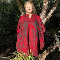 Our Lady of Guadalupe Fashionable Poncho FUCHSIA (44" x 38")