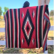 Red Mexican SouthWestern Blanket (50" x 82")