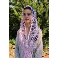 Cherry Blossom Church Veil PINK (48" x 13")