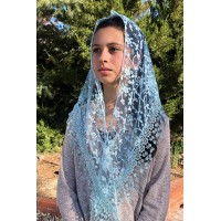 Cherry Blossom Church Veil BLUE (48" X 13") Cherry Blossom Church Veil BLUE (48" X 13")