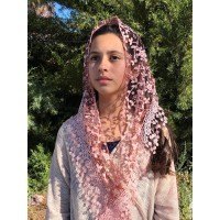 Cherry Blossom Church Veil BURGUNDY (48" x 13")