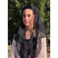 Spanish Lace Mantilla Veil BLACK (48" x 23")