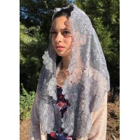 Spanish Lace Mantilla Veil GRAY (48" x 23")