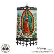 Icon - Our Lady of Guadalupe with Roses (8" x 18")
