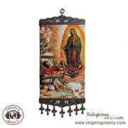 Icon - Our Lady of Guadalupe giving Roses to St. Juan Diego ( 8" x 18" )