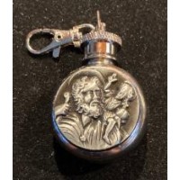 ROUND Holy Water Flask (St. Christopher) 1 oz.