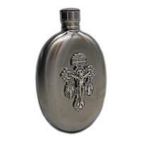 Indulgence Cross  Holy Water Oval Flask 3 oz.