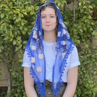 MYSTIC ROSE Church Veil BLUE (60" x 22") MYSTIC ROSE Church Veil BLUE (60" x 22")