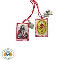 Small Red Scapular "Sacred Heart of Jesus" -Charms 1 dozen Small Red Scapular "Sacred Heart of Jesus" -Charms 1 dozen