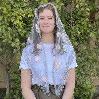 MYSTIC ROSE Church Veil GREY (60" x 22") MYSTIC ROSE Church Veil GREY (60" x 22")