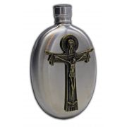 The Holy Trinity Holy Water Oval Flask 3oz.
