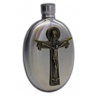 The Holy Trinity Holy Water Oval Flask 3oz. The Holy Trinity Holy Water Oval Flask 3oz.