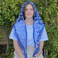 LITTLE FLOWER Church Veil BLUE (60" x 22") LITTLE FLOWER Church Veil BLUE (60" x 22")