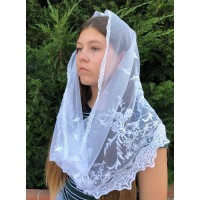 DEVOTIONAL Infinity Church Veils WHITE (22" x 18")