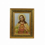 Sacred Heart of Jesus Padded Gold Frame (17 x 21)