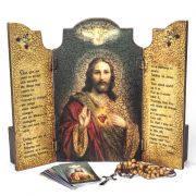 Sacred Heart of Jesus Triptych with box (10" x 12")