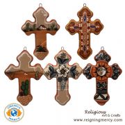 Ceramic Hand Painted Crosses Assorted Designs (Set of 5)