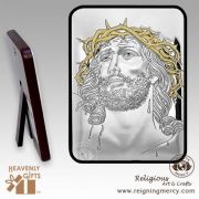 Jesus and The Crown of Thorns Sterling Silver .925 Icon Art