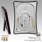 Miraculous Mother Mary .925 Sterling Silver Icon Art