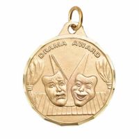 1 1/4in. Drama Award Medallion with V-Neck Ribbon - (Pack of 2)