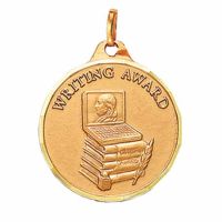 1 1/4in. Writing Award Medallion with Ribbon - (Pack of 2)