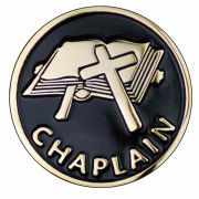 1 inch Dia. Chaplain w/Black Enamel Lapel Pin - (Pack of 2)