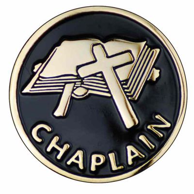 1 inch Dia. Chaplain w/Black Enamel Lapel Pin - (Pack of 2) -  - B-01