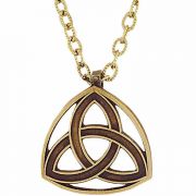 1 inch Solid Bronze Trinity Pendant with 24 inch Chain - (Pack of 2)