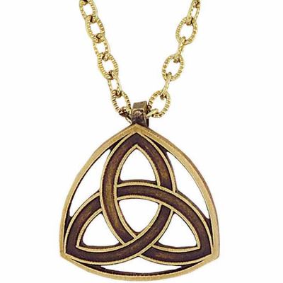 1 inch Solid Bronze Trinity Pendant with 24 inch Chain - (Pack of 2) -  - 4001-B