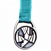 1in. Divine Spirit Pewter Bookmark with Ribbon - (Pack of 2)