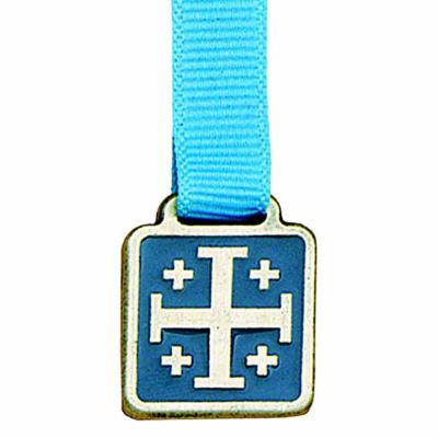 1in. Jerusalem Cross Enameled Bookmark with Ribbon - (Pack of 2) -  - P-91-BK