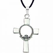 1in. Stainless Steel Claddagh Cross on a Cord