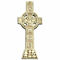 22 inch High Celtic Wall Cross Plaque Solid Cast and Polished Bronze