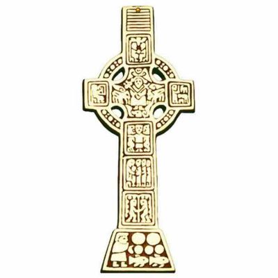 22 inch High Celtic Wall Cross Plaque Solid Cast and Polished Bronze -  - CH-774